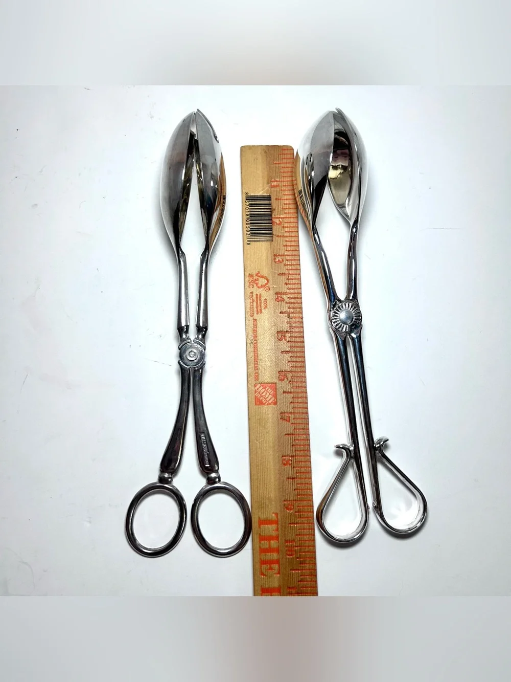 Silver Plated Salad Tongs Scissor Style Zinc Silver Plate Set of Two